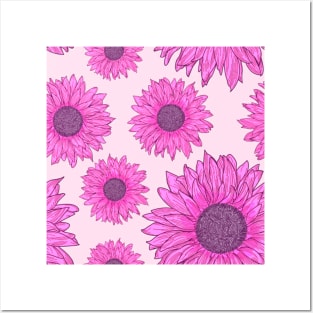 Sunflower lover pattern mask Posters and Art